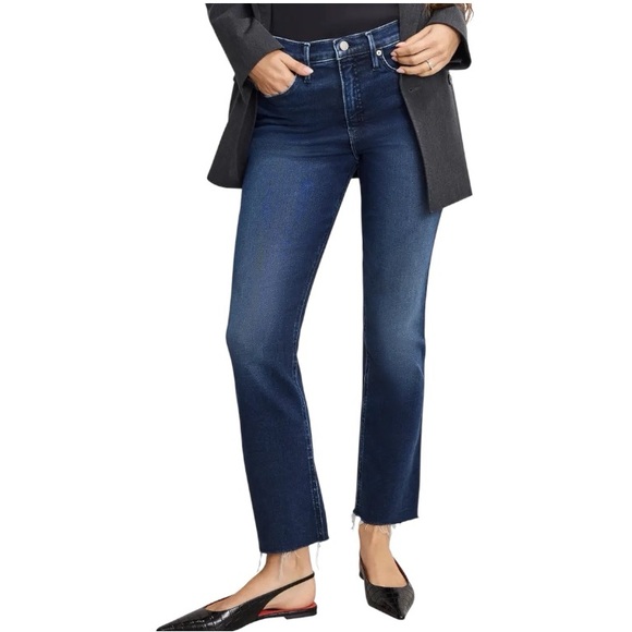 GOOD AMERICAN Cropped Jeans Indigo Blue Size 6 - Picture 15 of 16